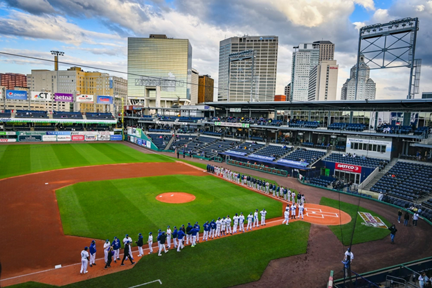 View of Dunkin Donuts Park from the stadium seating